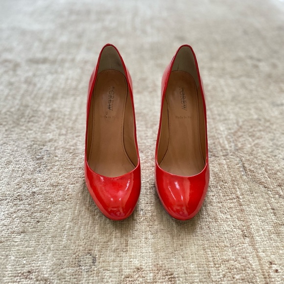 J. Crew Vibrant Poppy Red Patent Heels - Picture 2 of 13